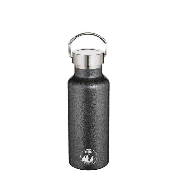 Cilio Vacuum Flask GRIGIO - Stainless Steel Insulated Water Bottle for Hot & Cold Drinks - Perfect for Hiking, Camping, Office & Gym Use