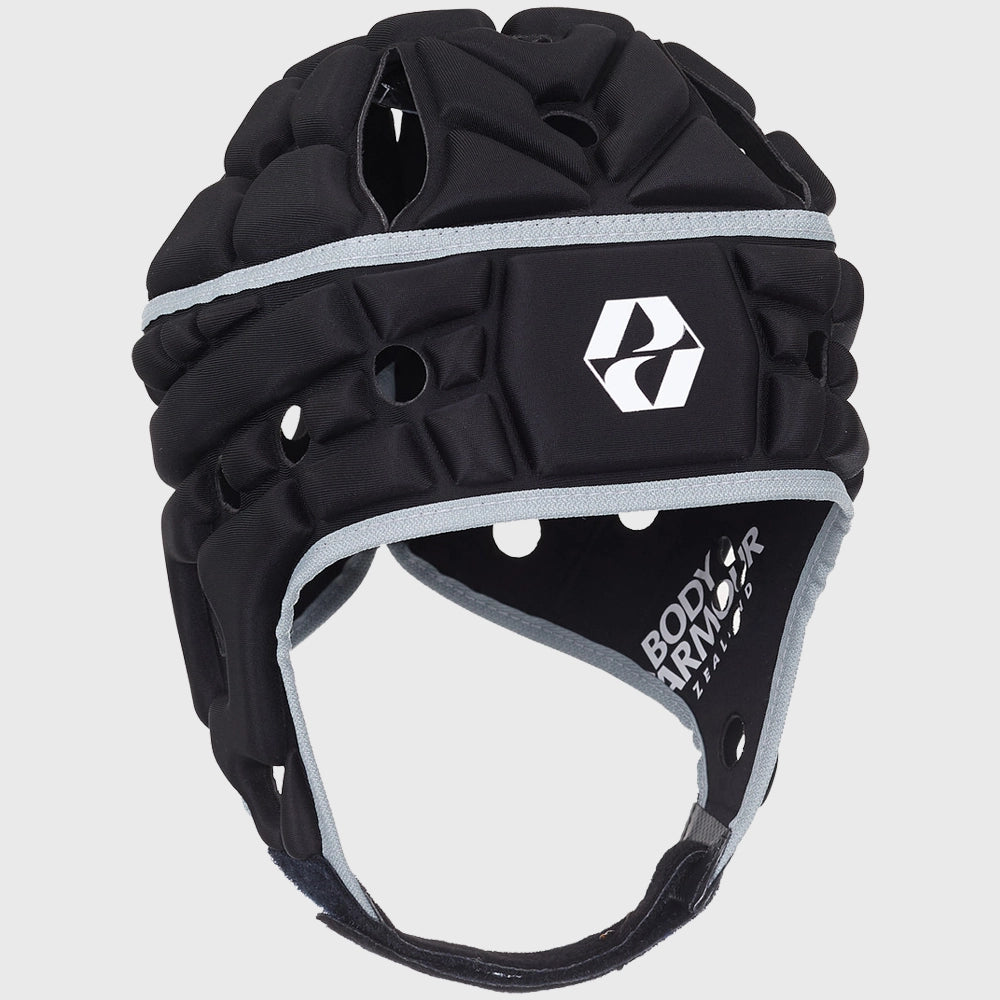 Kids Rugby Headguard - Body Armour Airflow Protective Gear for Youth Sports (Black) | Perfect for Rugby, Football & Contact Sports Training