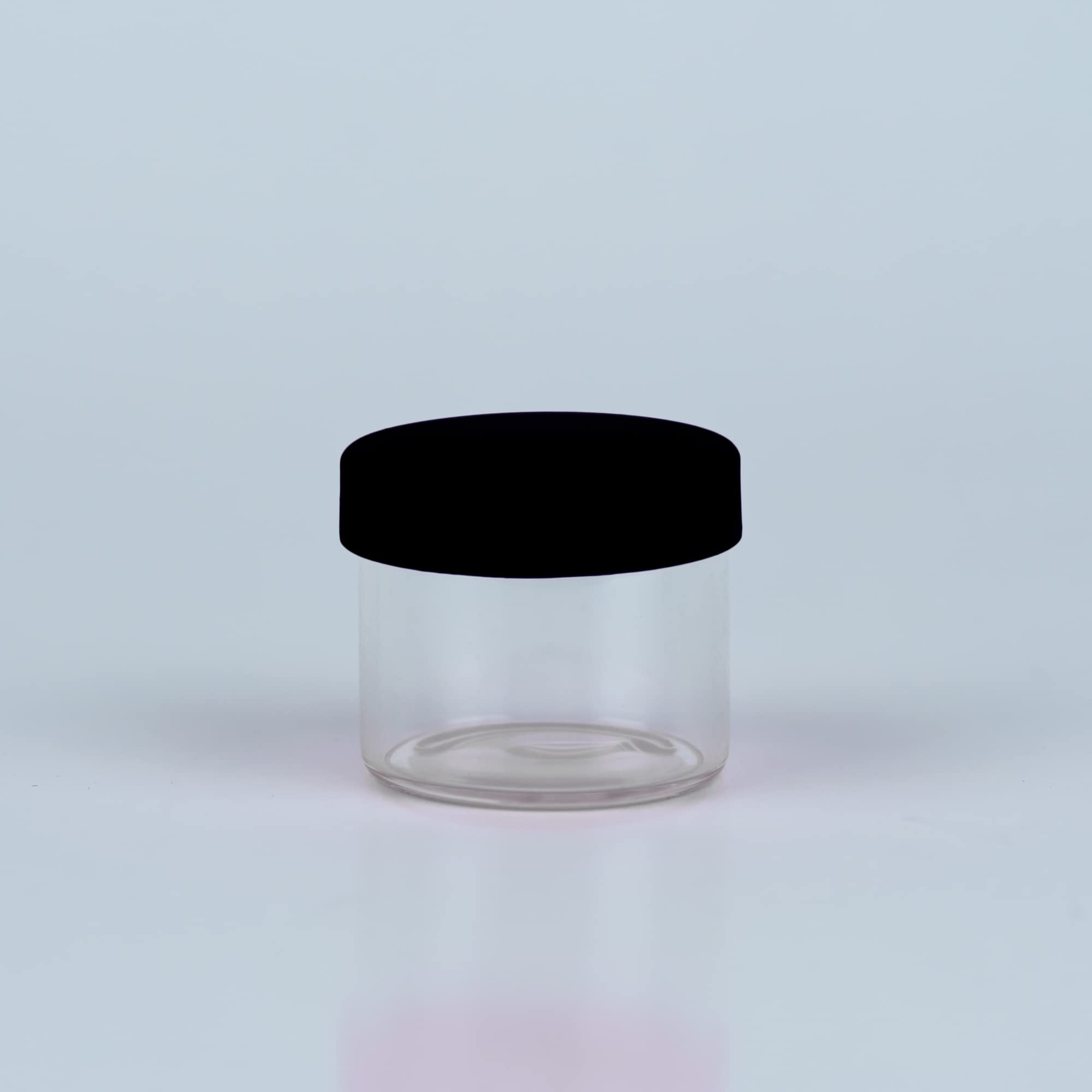 100-Pack 6ml Round Glass Jars with Silicone Lids - Airtight Concentrate Containers for Essential Oils, Waxes, Balms & Cosmetics Storage - Perfect for DIY Beauty Products, Travel Kits & Home Organization (Black)