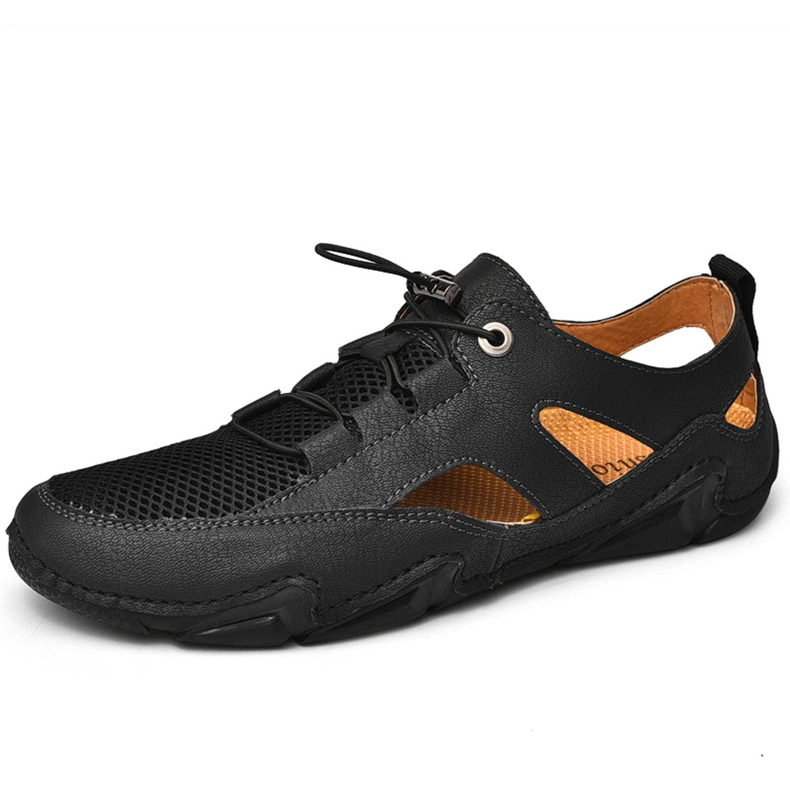 Premium Men's Summer Sandals - Breathable Mesh & Leather Casual Shoes for Beach, Outdoor & Fashion | Comfortable Slip-On Slippers for Walking, Travel & Vacation