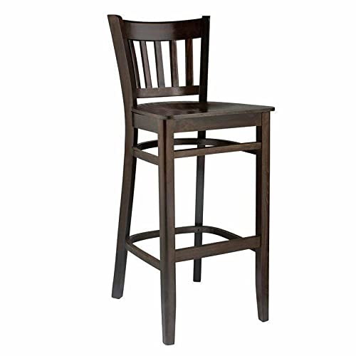 Walnut Vertical Bar Stool with Wood Seat - Modern Kitchen & Bar Stool for Home, Office, or Restaurant - Perfect Gift for Men, Women, Dad, Birthday & Housewarming