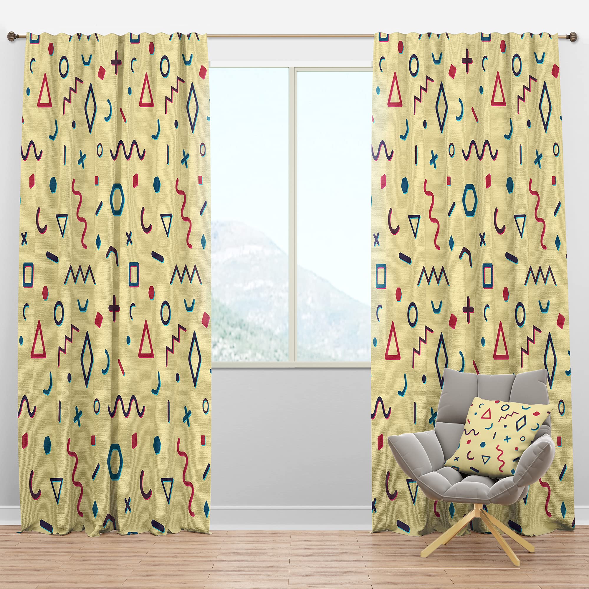 Blackout Curtains Retro Abstract Pattern Design VI - Thermal Insulated Single Panel (52x95 inches) - Bedroom & Living Room Drapes for Light Blocking & Energy Saving - Perfect for Home Theater, Nursery & Shift Workers