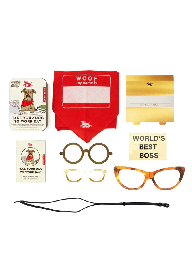 Kikkerland Take Your Dog to Work Day Kit - Fun Office Pet Accessories for Dog Lovers | Perfect for Workplace Celebrations & Pet-Friendly Offices