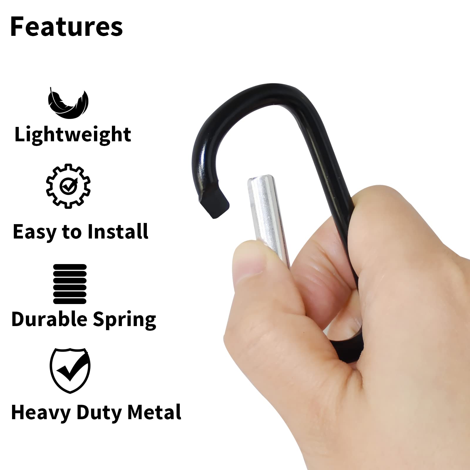 Premium Stroller Hooks (2-Pack) - Heavy Duty Leather Style Baby Stroller Clips for Diaper Bags, Groceries & Shopping - Universal Mommy Hook for Strollers, Car Seats & Wheelchairs - Perfect for Park Outings, Mall Trips & Daily Errands (Black)
