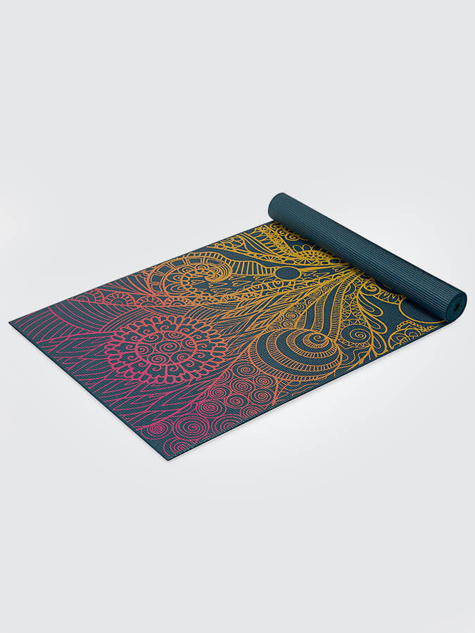 Gaiam Vivid Zest Yoga Mat 4mm - Non-Slip Exercise Mat for Yoga, Pilates & Home Workouts - Perfect for Beginners & Professionals