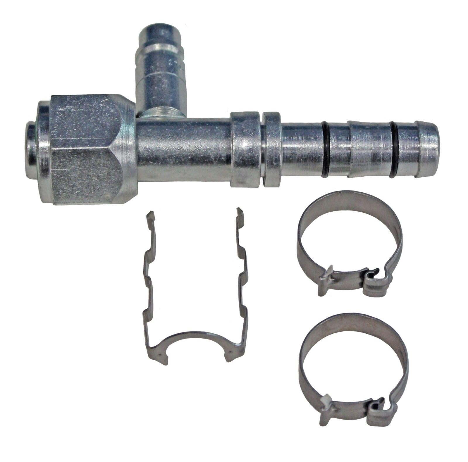 70R8208 Automotive AC Hose Fitting EZ Clip #8 Female STR with 134A High Charge Port RD-5-10566-1P - Perfect for Car AC System Repairs & Maintenance