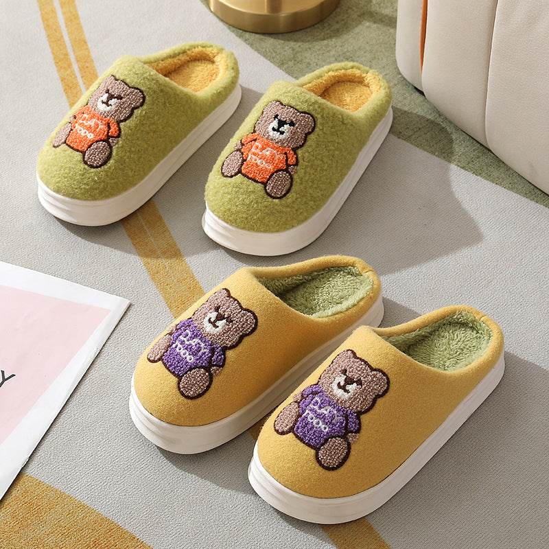 Cozy Teddy Bear Slippers for Women & Men - Soft Plush Indoor House Shoes with Non-Slip Sole - Perfect for Winter, Lounge, Home Comfort & Gift Giving