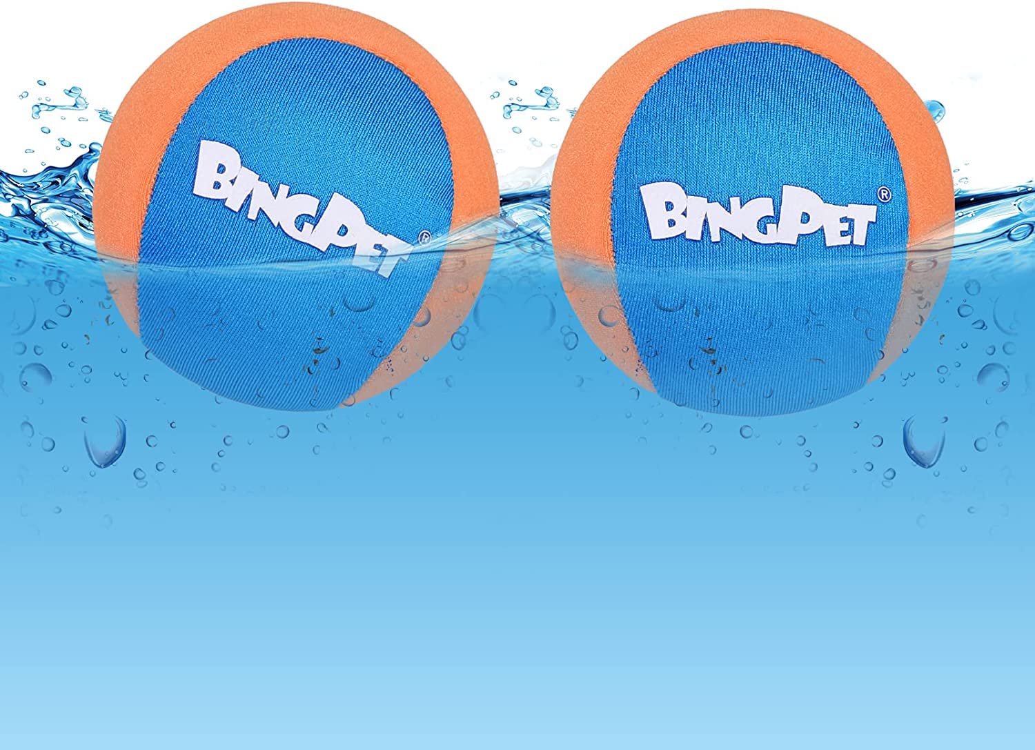 BINGPET 2 Pack Dog Pool Toys - Floating Water Balls for Summer Games, Interactive Bouncing Chew Toys for Small & Medium Dogs | Perfect for Backyard Swimming, Beach Trips & Outdoor Water Play