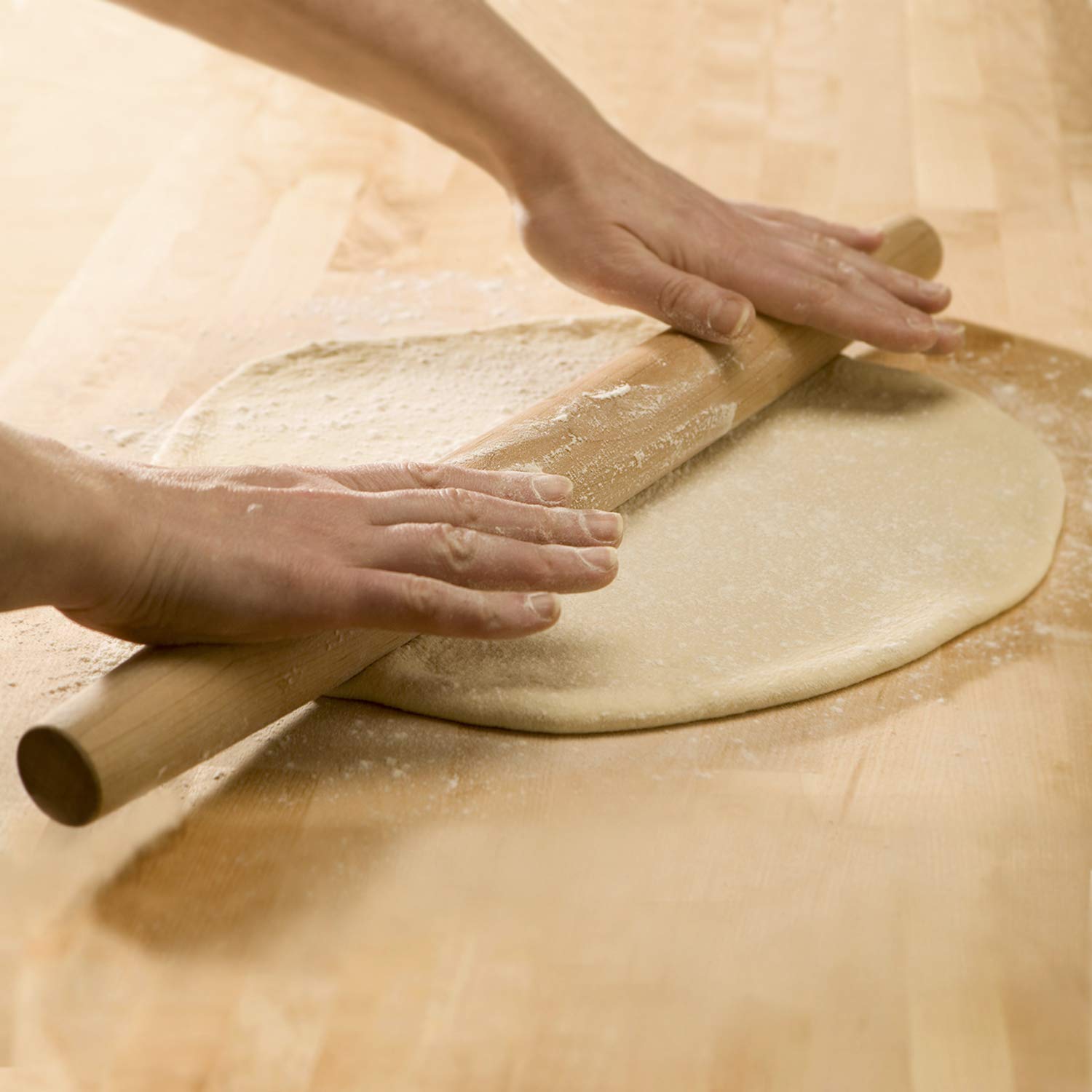 17 Inch French Wooden Rolling Pin for Baking - Tapered Pastry Roller for Fondant, Pie Crust, Cookies & Dough - Smooth Kitchen Essential for Home Bakers & Professional Chefs - Perfect for Holiday Baking, Cake Decorating & Homemade Pizza Making