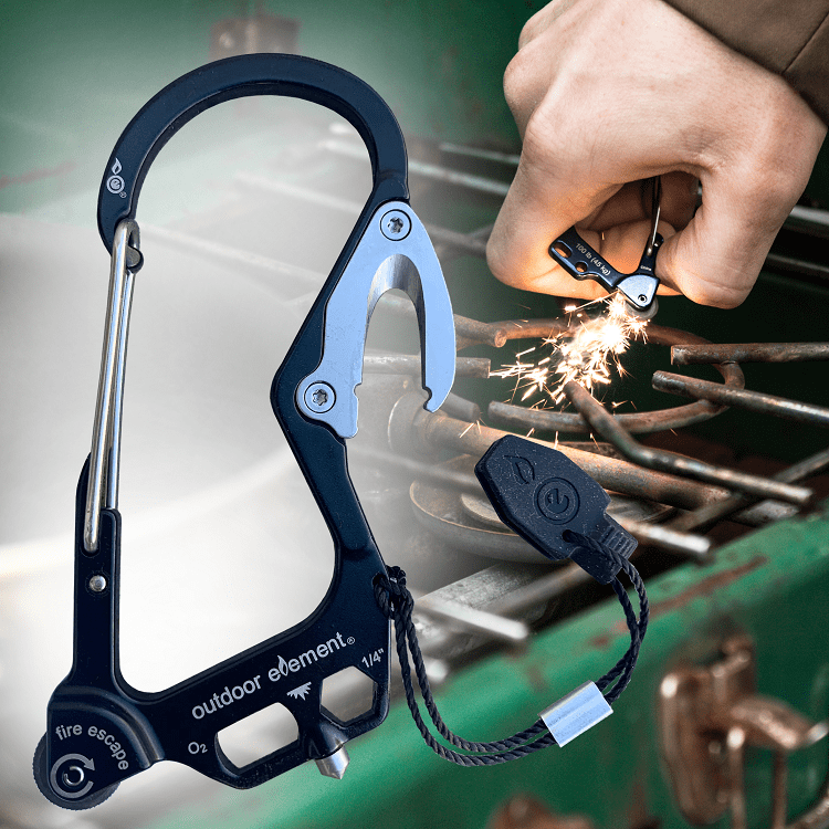 Fire Escape Multitool Carabiner - Black Forest Specialty Edition | Emergency Survival Gear for Camping, Hiking & Outdoor Adventures