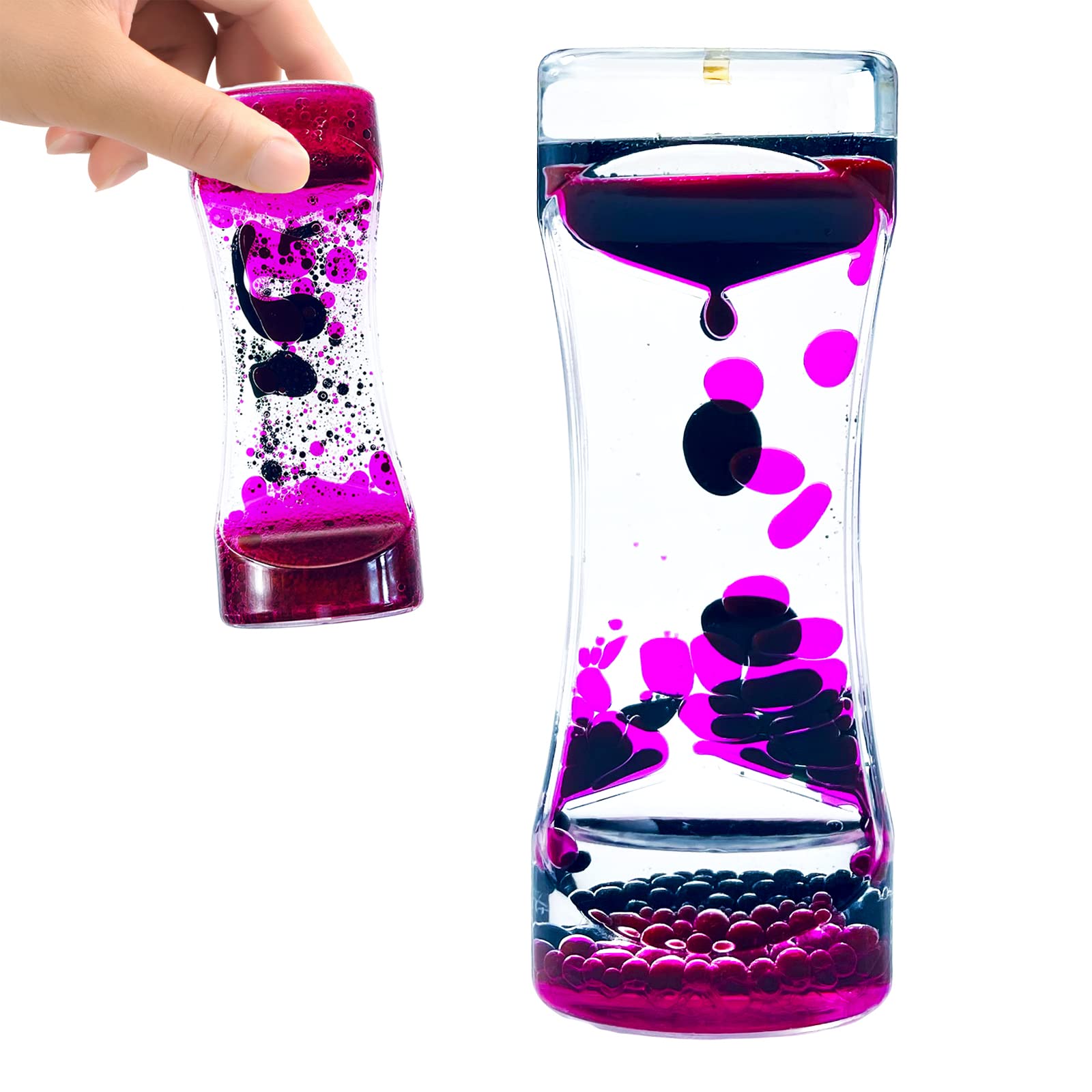 Liquid Motion Bubbler Timer - Sensory Fidget Toy for Stress Relief & Focus - Water Bubble Timer for Kids & Adults - Office & Home Relaxation Tool - Purple & Black (1 Pack) - Perfect for Anxiety Relief, ADHD, Meditation & Classroom Sensory Play