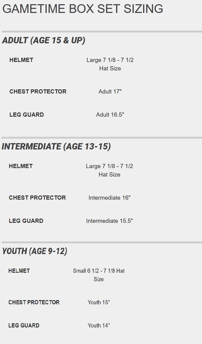 Easton Gametime Youth Catchers Box Set - Baseball Catcher Gear for Kids & Teens - Perfect for Little League, Training & Practice Games