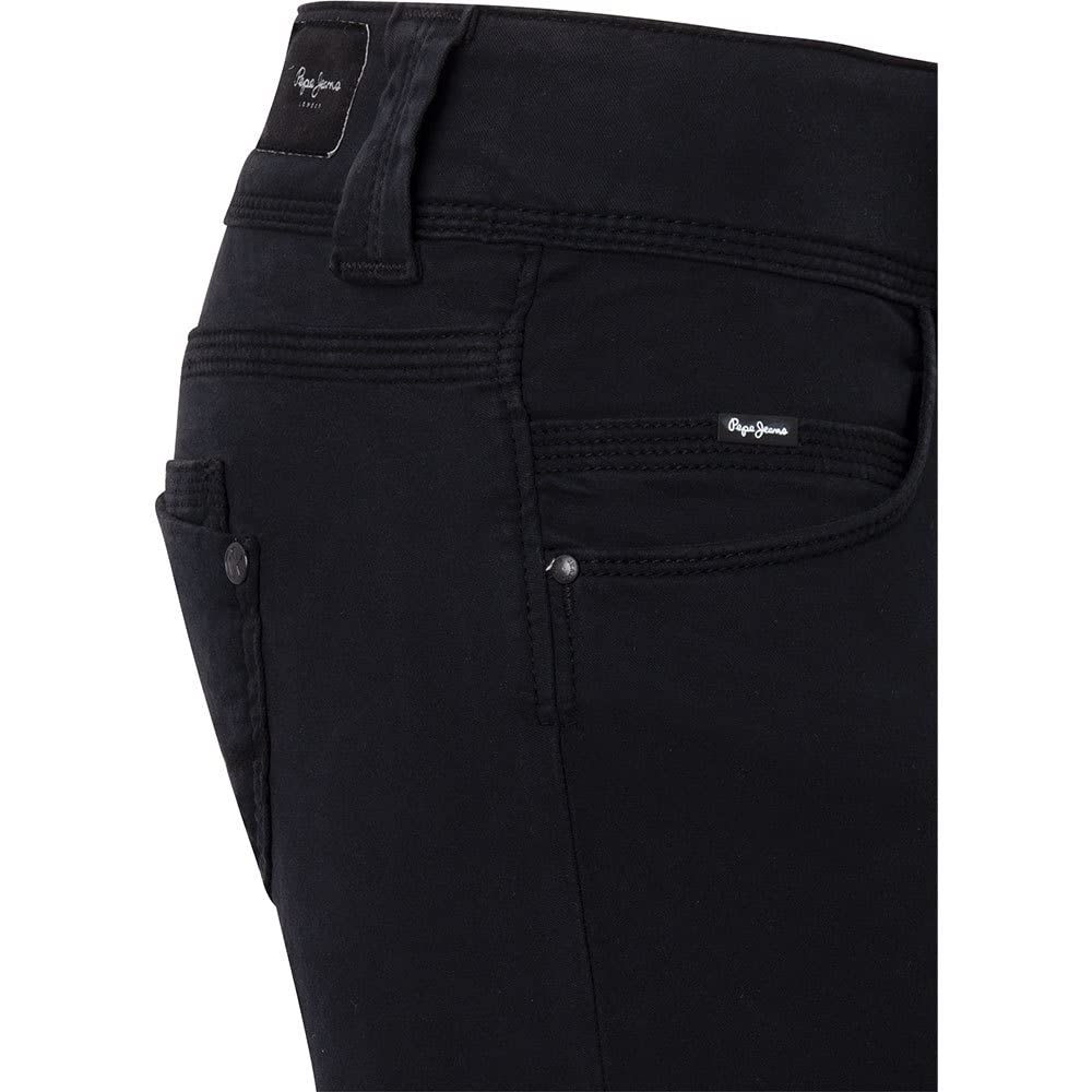 Pepe Jeans Venus Women's Black 5-Pocket Trousers Pants - EU 44 (US 34/32) - Stylish High Waist Slim Fit Jeans for Casual Wear & Office Outfits