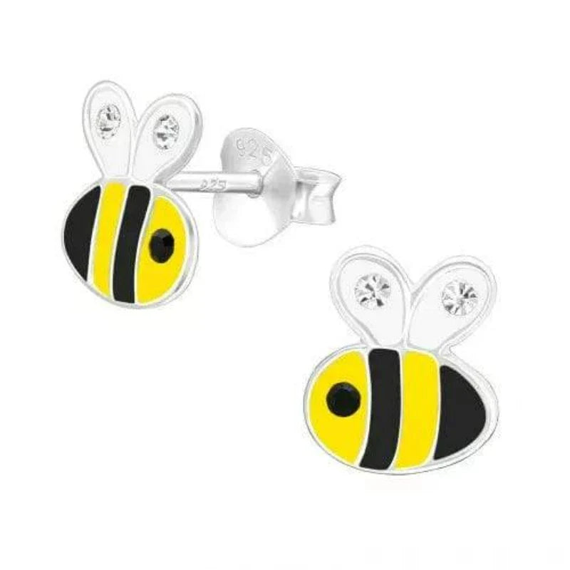 Kids Silver Bee Stud Earrings - Hypoallergenic Cute Animal Jewelry for Girls - Perfect for Birthdays, Parties & Everyday Wear