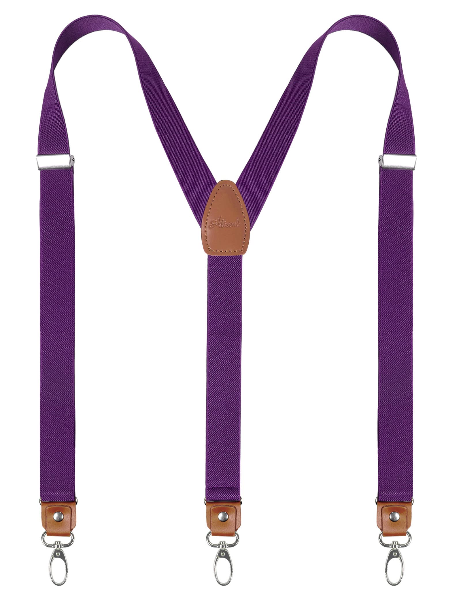 Alizeal Men's 1 Inch Wide Adjustable Suspenders with Premium Leather Joints & 3 Swivel Hooks - Classic Dress Suspenders for Suits, Tuxedos & Formal Wear