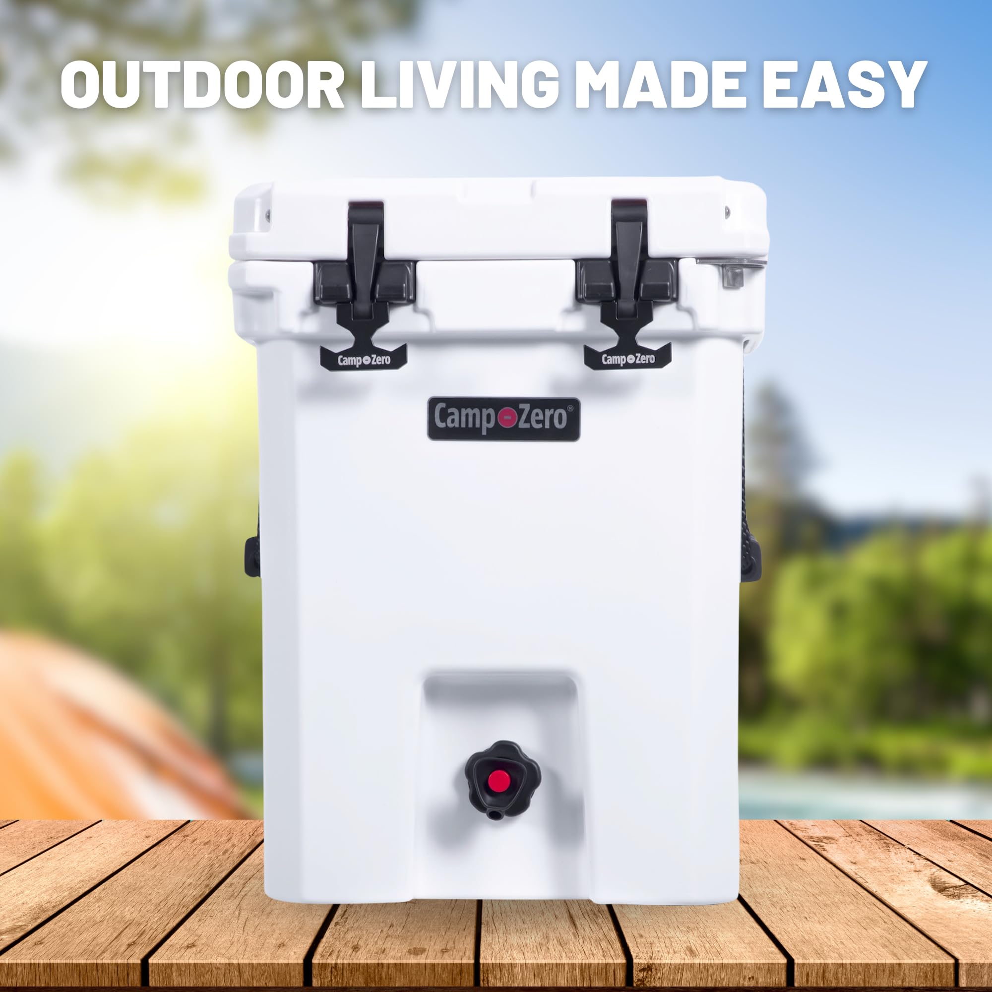 CAMP-ZERO 20L Insulated Drink Cooler with 2 Built-in Beverage Holders - Perfect for Camping, Picnics, Beach Trips & Tailgating