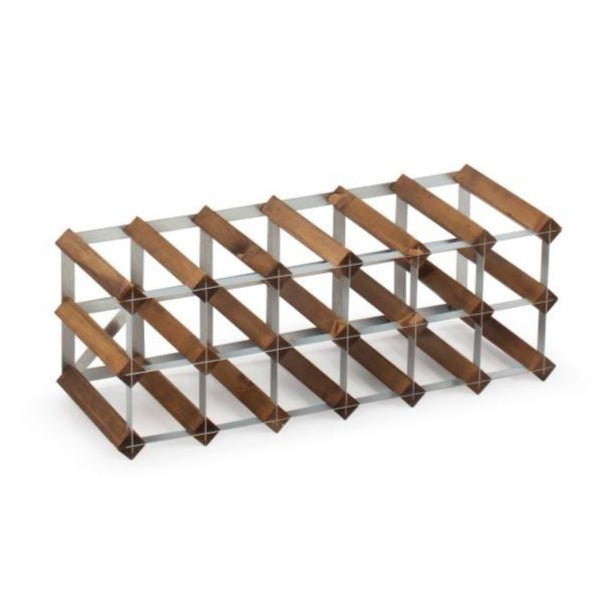 18-Bottle Wooden Wine Rack - Sturdy & Space-Saving Storage for Wine Bottles - Perfect for Home, Kitchen, Bar, or Cellar Organization