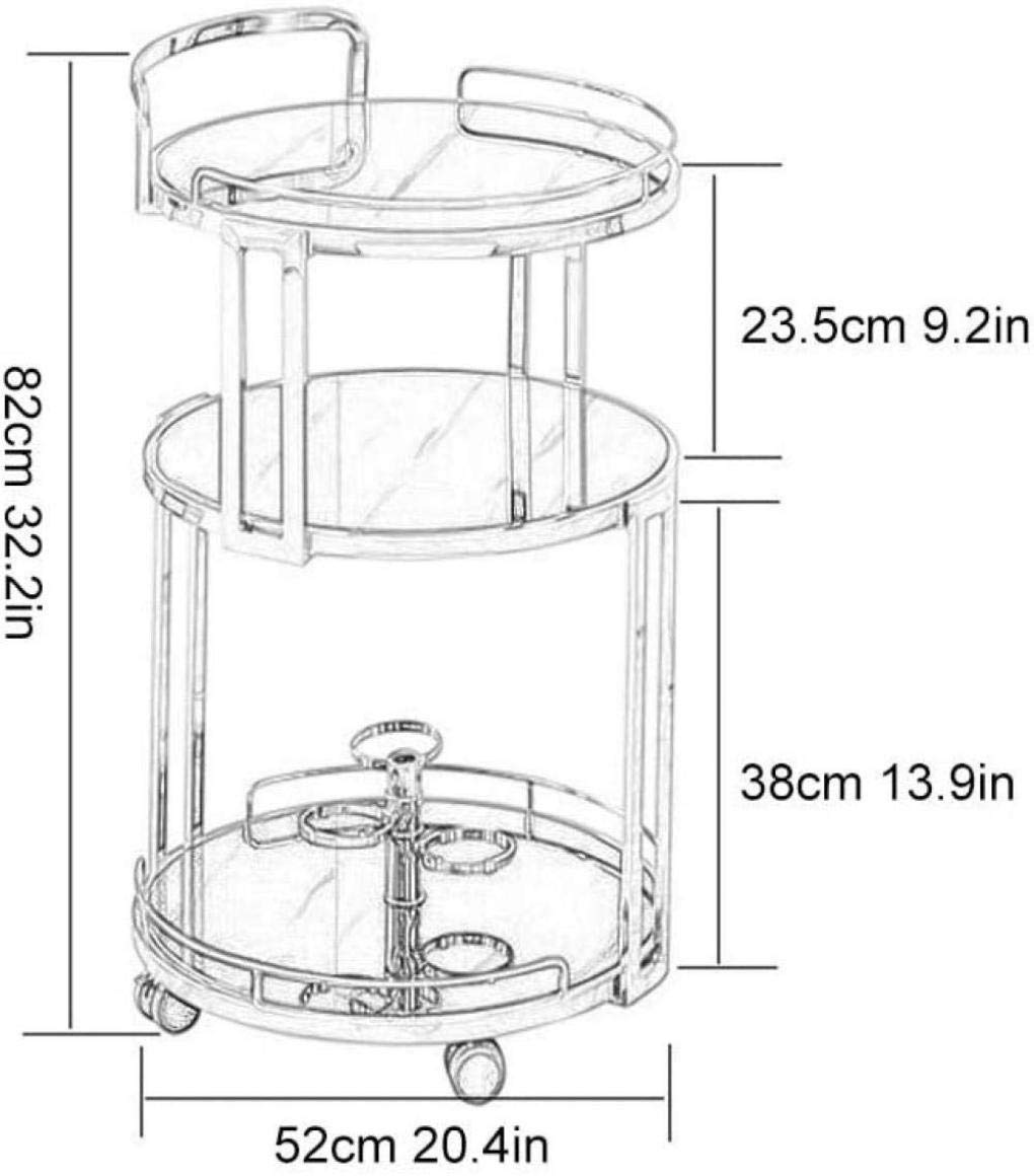 Premium Rolling Bar Cart with Wheels - Stainless Steel & Black Wine Cabinet for Kitchen, Hotel, or Home Bar - Ideal for Serving Wine, Tea, and Drinks at Parties & Events (Rose White)