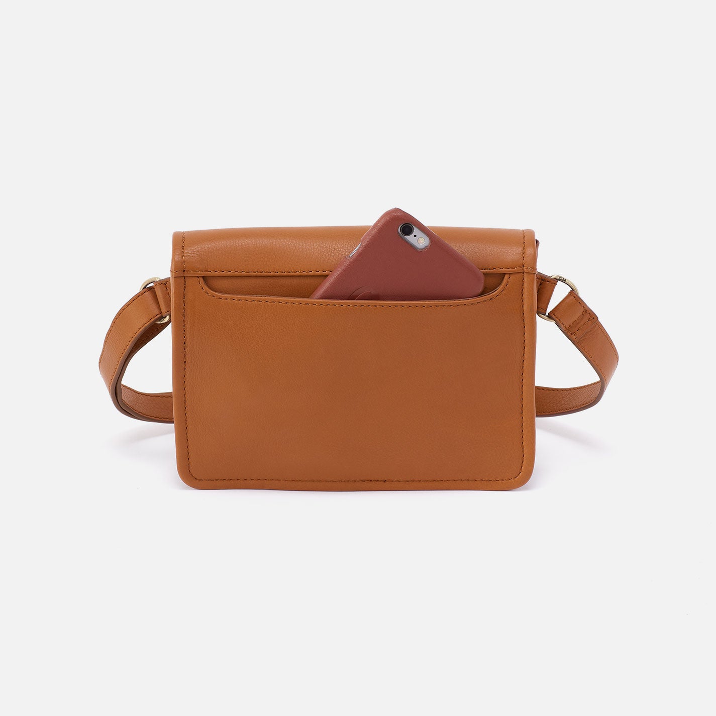 Margot Pebbled Leather Belt Bag - Burnished Caramel Caning Crossbody Bag for Women | Fashionable Waist Pack for Travel, Concerts & Everyday Use