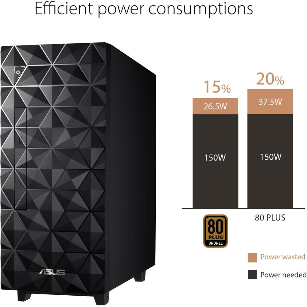 ASUS S300MA DH701 Mini Desktop PC - Intel Core i7 Processor, 8GB RAM, 512GB SSD, Compact Black Design for Home Office, Gaming & Entertainment
