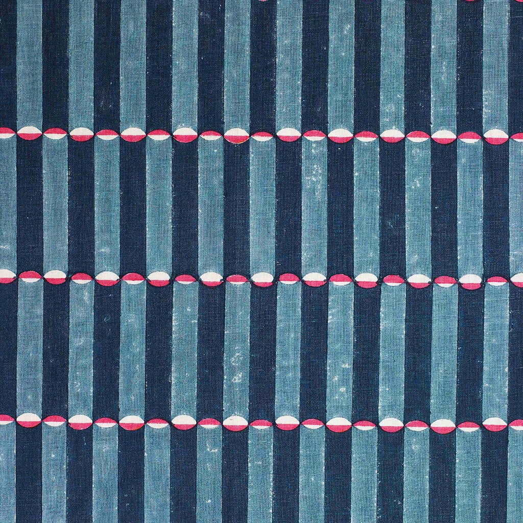 Luna Block Printed Fabric Linen - Blue & Pink Sample Swatches for DIY Crafts, Home Decor, and Fashion Accessories