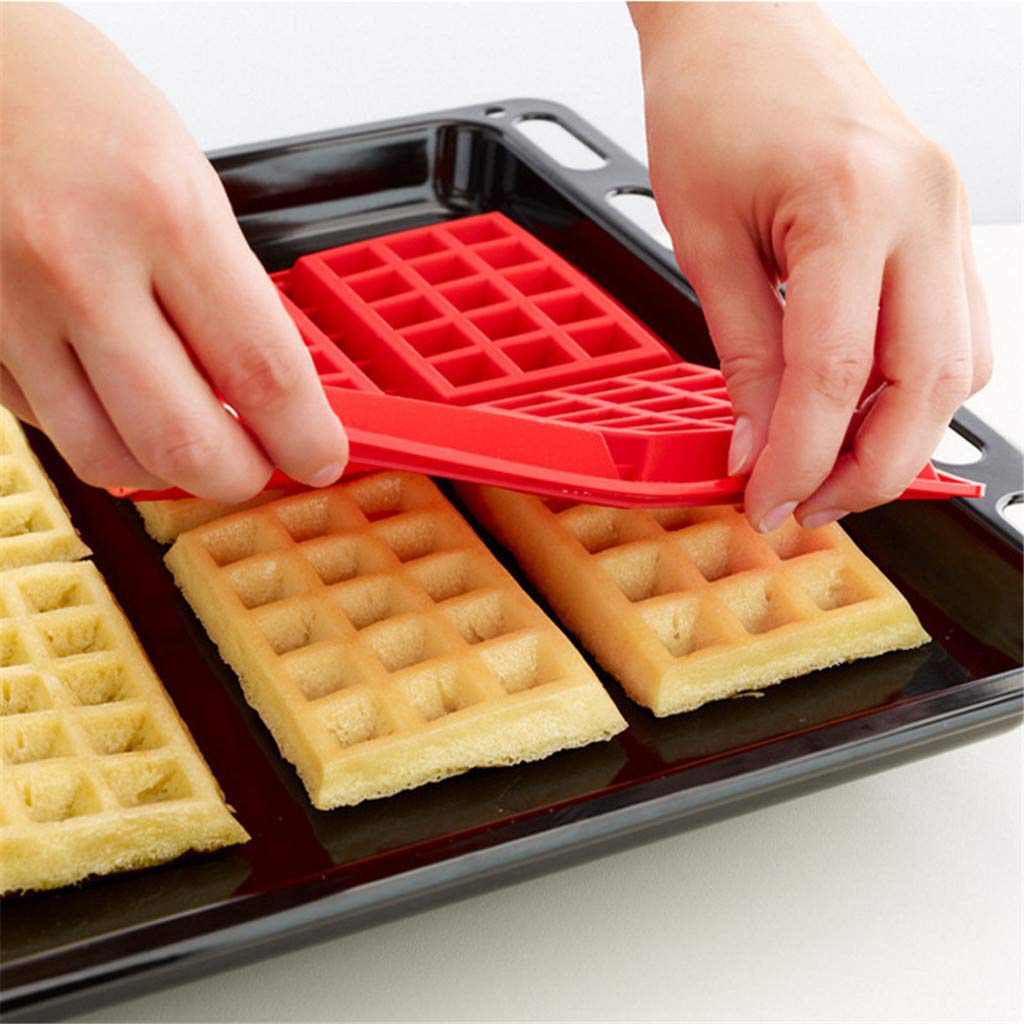 Yiser 2-Piece Red Silicone Baking Molds - Non-Stick Chocolate Muffin Pan, Cake Tray & Waffle Maker for Perfect Desserts - Ideal for Home Baking, Party Treats and Canning Jar Vacuum Sealing