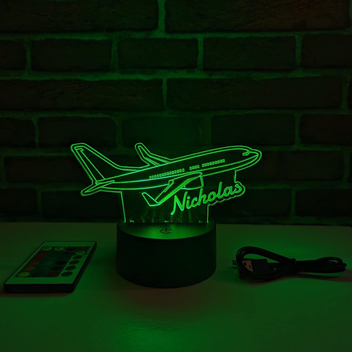 Personalized Airplane Night Light - Custom Name LED Desk Lamp, Aviation-Themed Acrylic Light Up Sign, Art Deco Home Decor - Perfect for Kids' Rooms, Nursery, Bedside, Office & Gift Giving