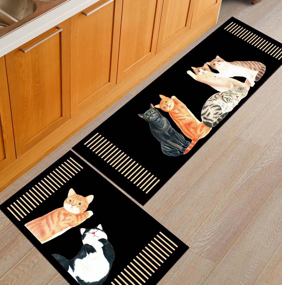 Non-Slip Kitchen Mats and Rugs - Absorbent Cat-Friendly Floor Mat for Home, Bathroom, Bedroom | Indoor Low Profile Runner - Perfect for Pet Owners, High-Traffic Areas & Spill Protection
