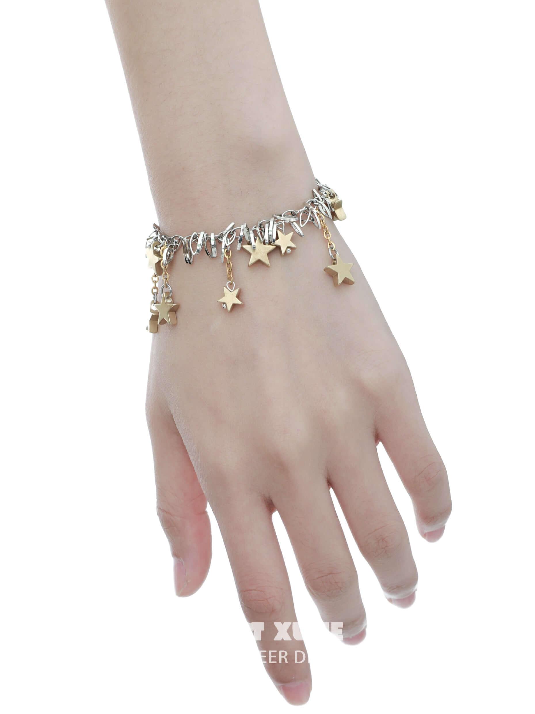 Wishtar Kids' Star Charm Copper Alloy Adjustable Bracelet - Perfect for Birthday Gifts, Children's Parties & Everyday Wear