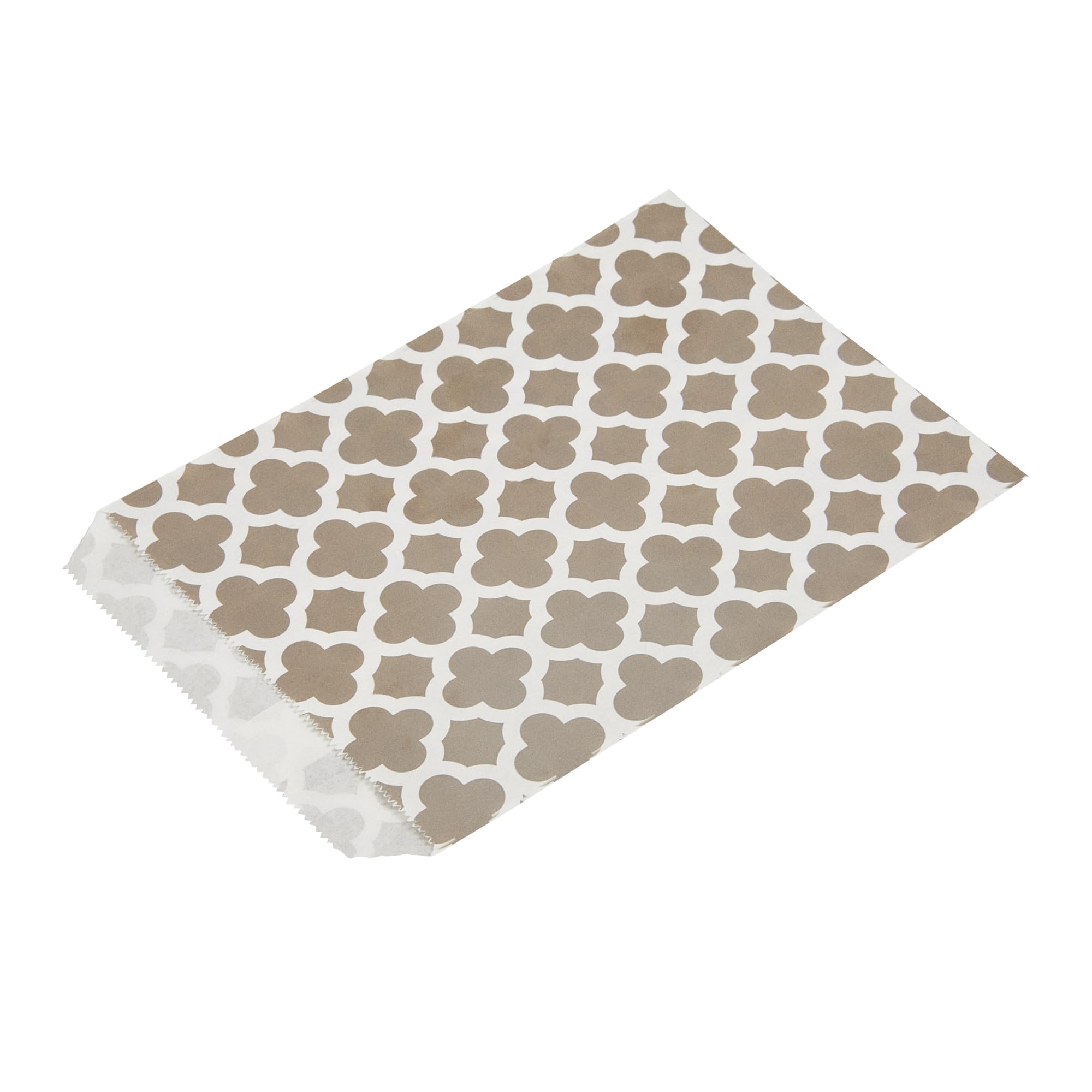 7 x 5 Inch Cookie Bags - 100 Pack Gray Asian Monogram Paper Treat Bags for Baked Goods, Candy & Party Favors | Perfect for Buffets, Weddings, Birthday Parties & Gift Packaging