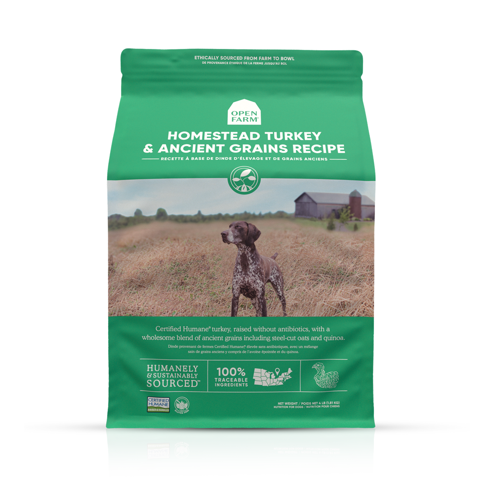 Open Farm Ancient Grains Dry Dog Food with Turkey - Premium Natural Recipe for Adult Dogs - Perfect for Sensitive Stomachs & Daily Nutrition