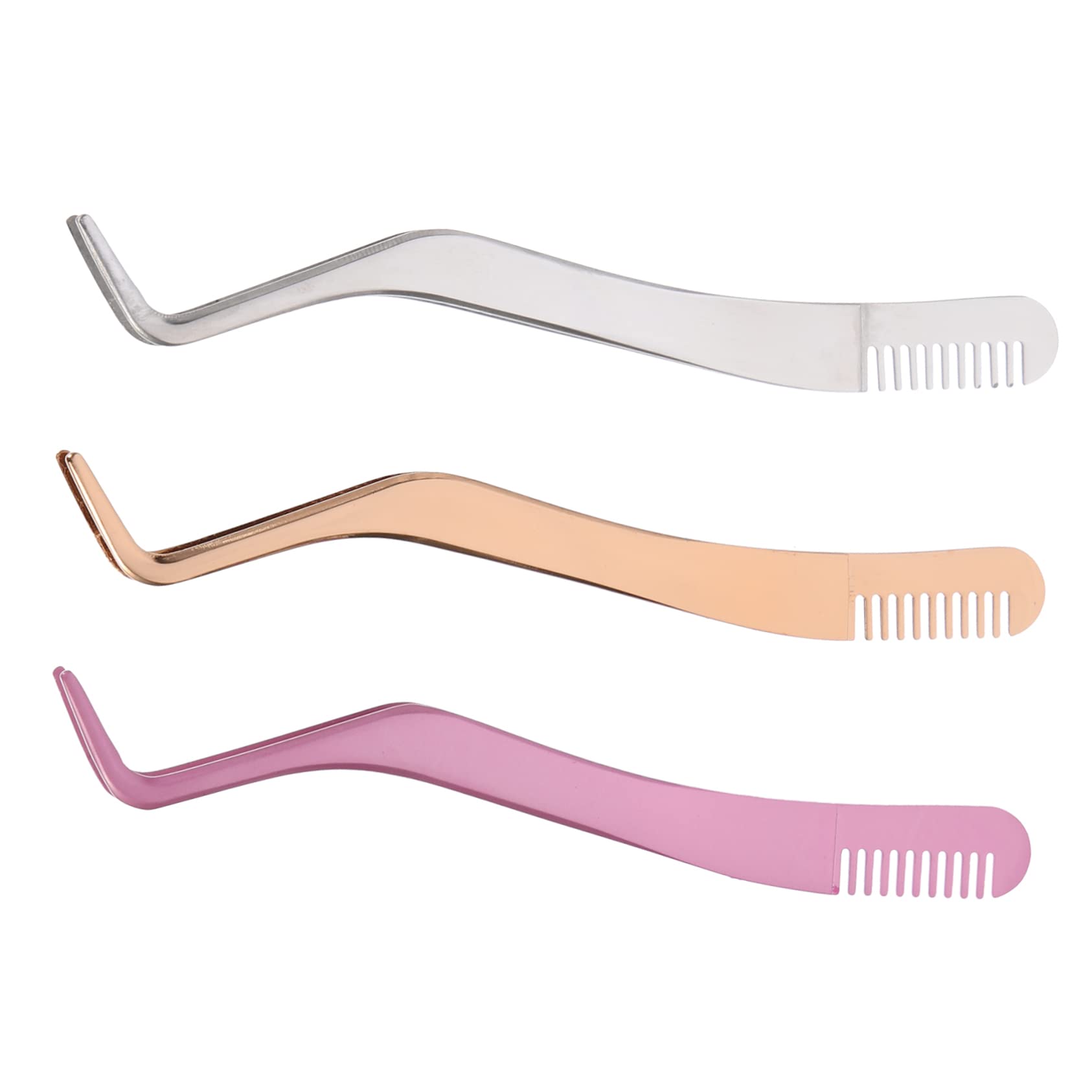 Beauty 3-Piece Eyelash Applicator Set - Professional Metal Eyelash Tweezers & Lash Applicator Tools for Perfect Makeup Application | Ideal for Salon, Home Use & DIY Lash Extensions