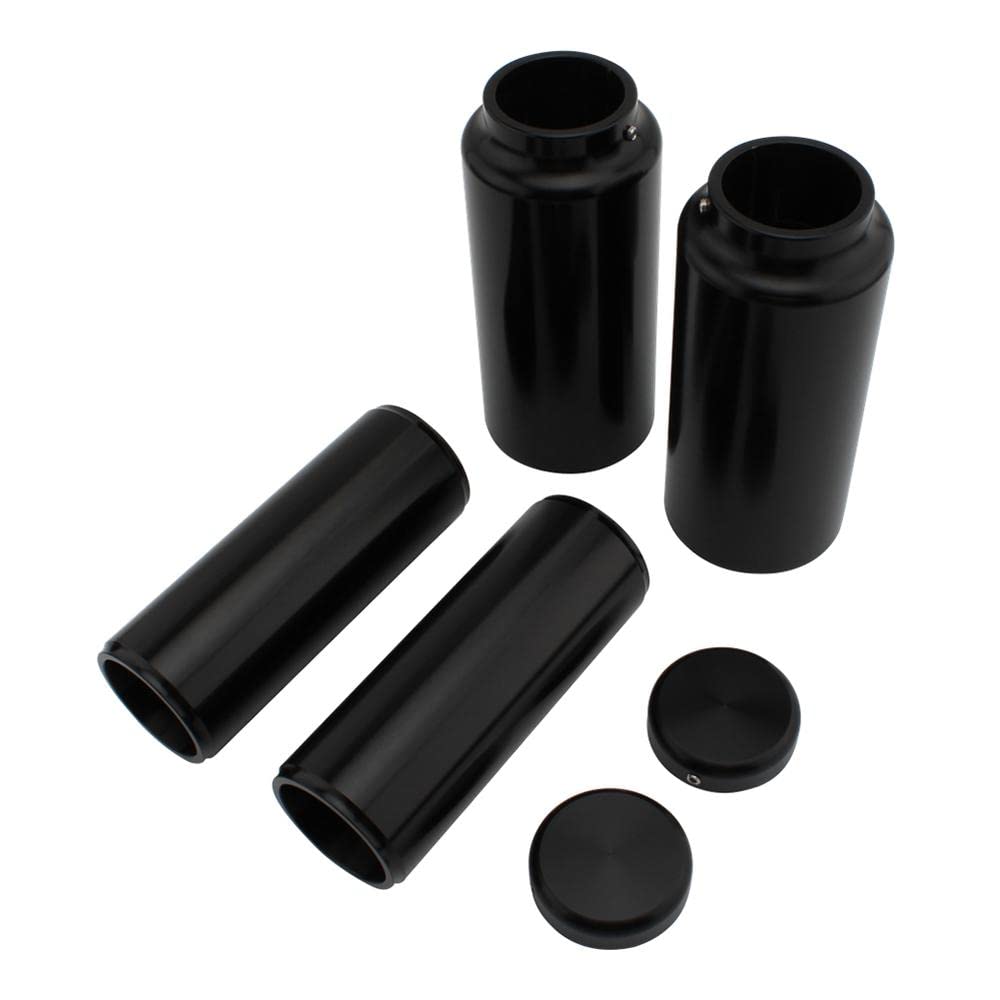 Harley Davidson Street Bob Low Rider 2018-2022 Fork Cover Cap - Full Fork Boot Upper & Lower Set in Black | Motorcycle Protection for Rough Roads & Long Rides