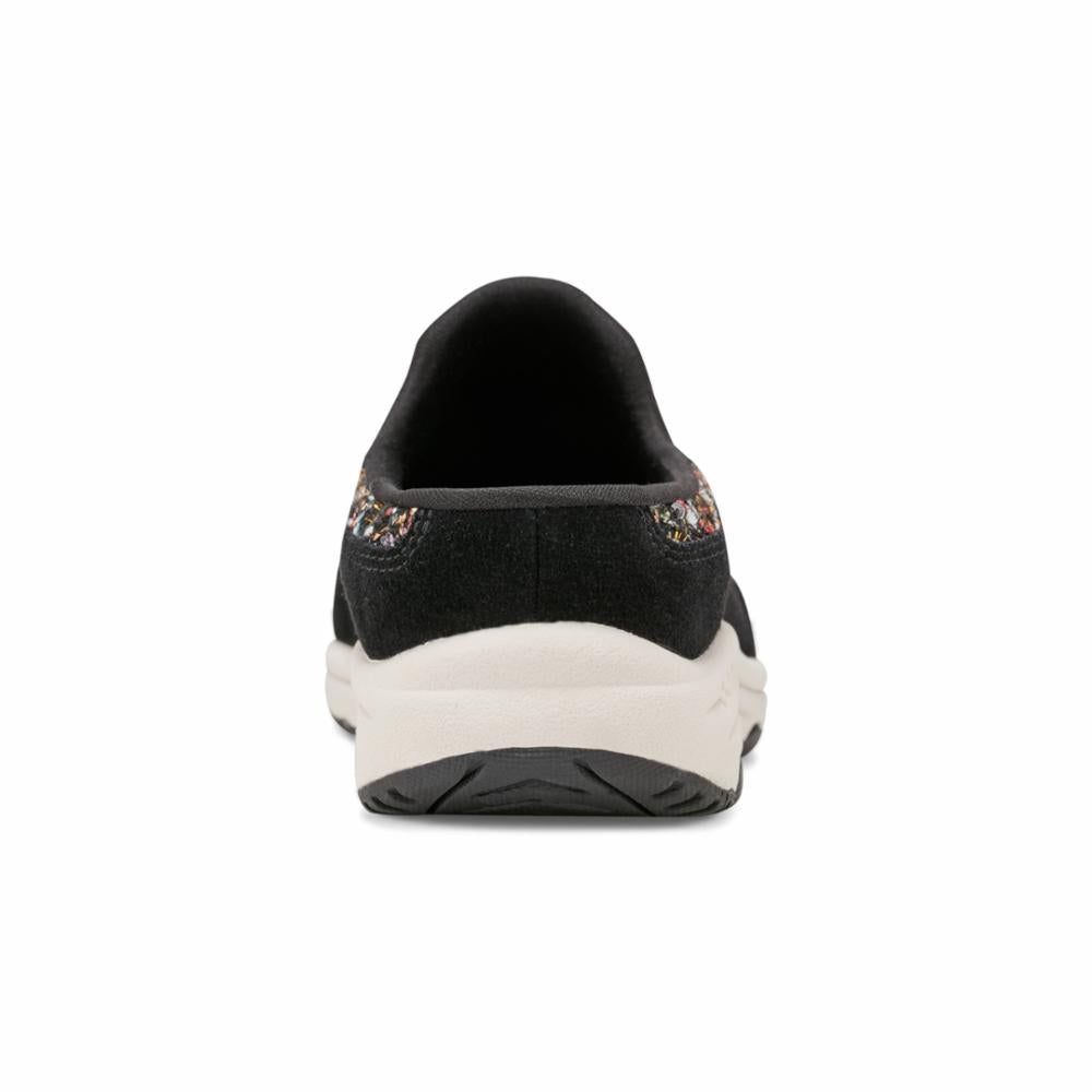Easy Spirit Women's Ttime727 Black M - Comfortable Slip-On Walking Shoes for Work, Travel & Everyday Wear