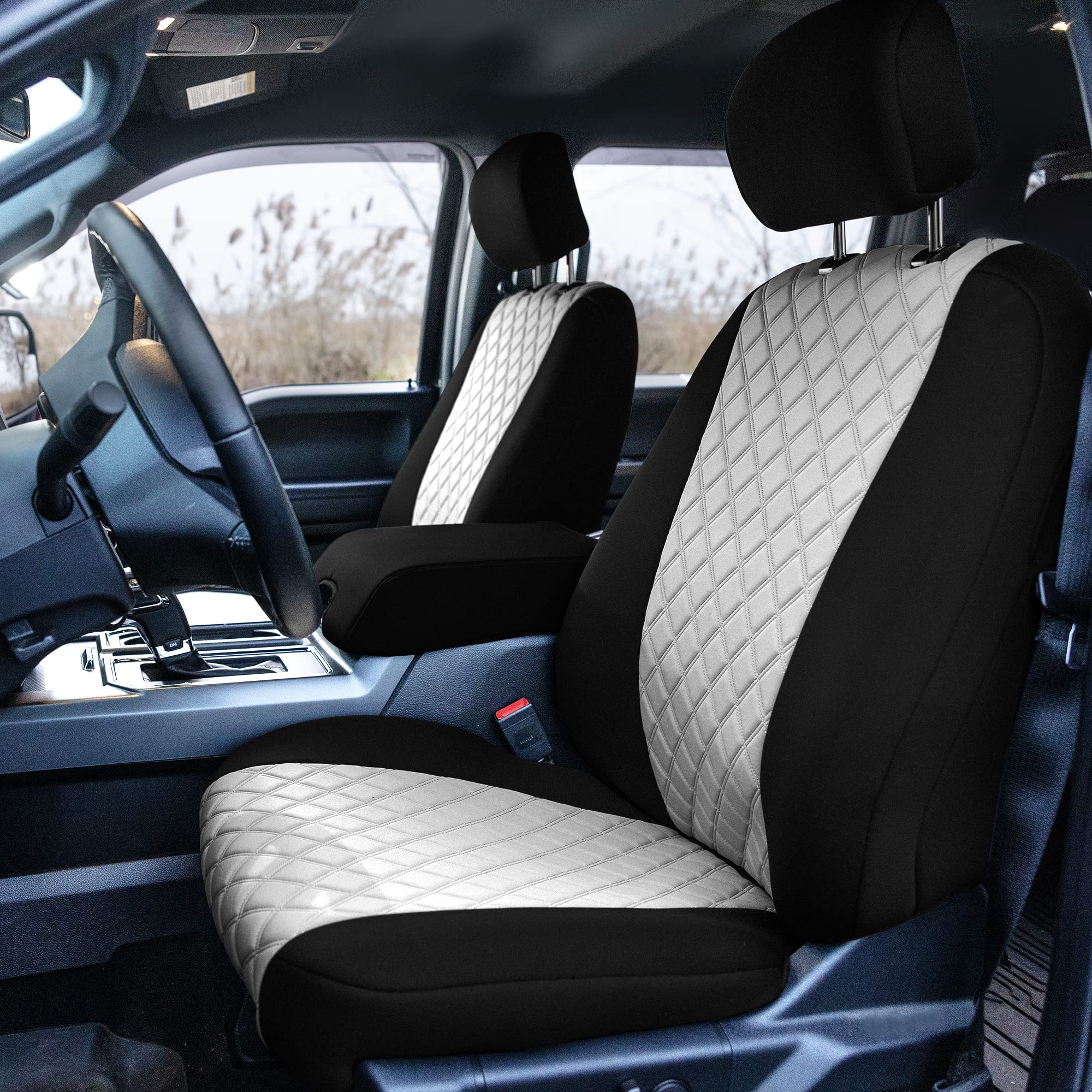 Custom Fit Neosupreme Seat Covers for Ford F150 XLT/Lariat/Raptor (2021-2023) - Water Resistant Neoprene Car Seat Covers with Gray Interior | Perfect for Off-Roading, Daily Commute & Truck Protection