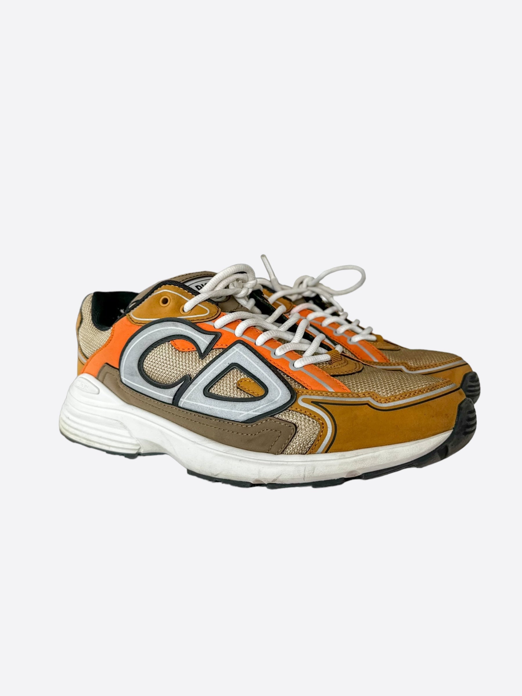 Dior B30 Sneakers for Men & Women - Brown & Orange Casual Shoes | Comfortable & Stylish for Everyday Wear, Travel & Street Fashion