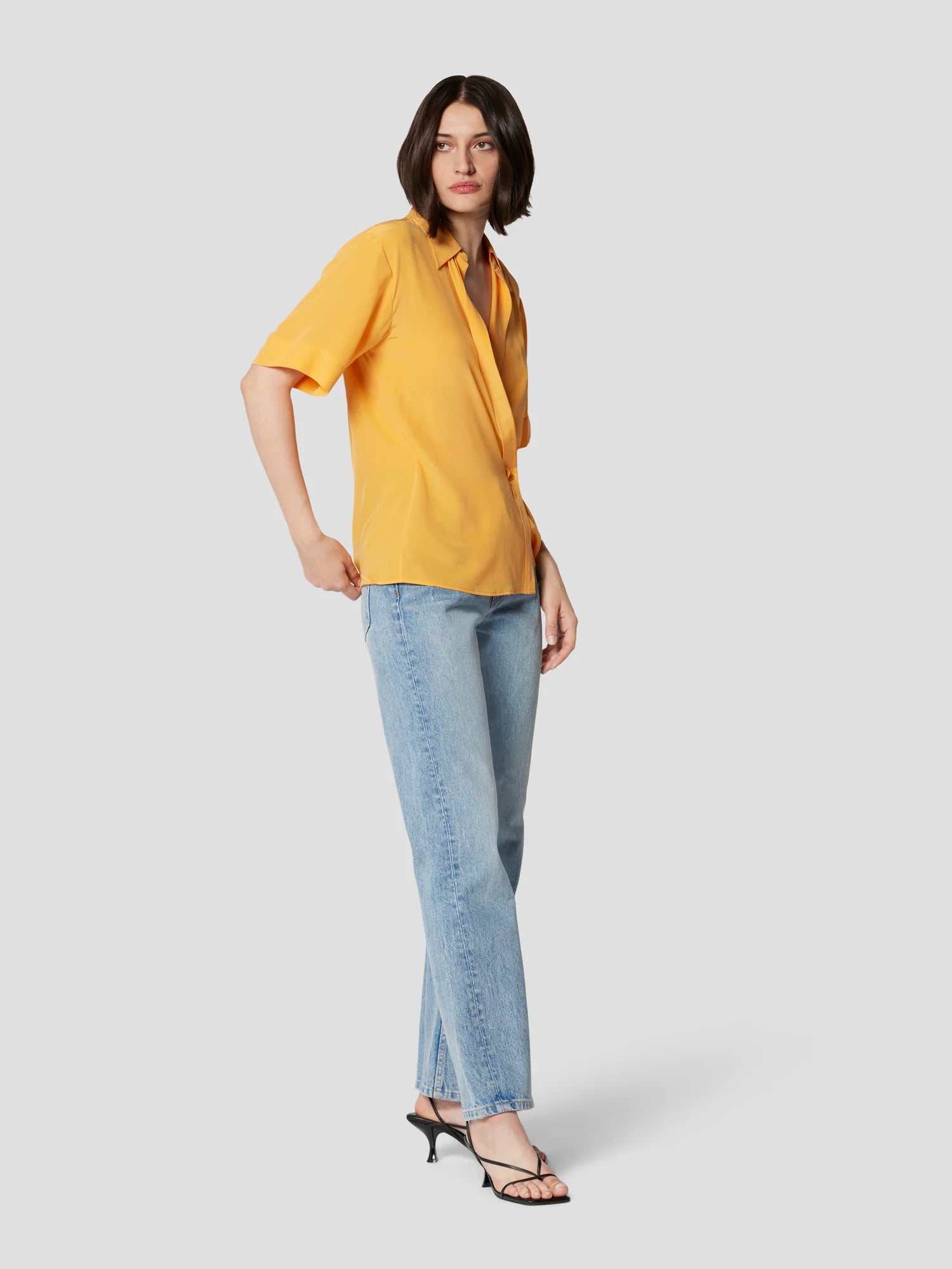 Everly Silk Shirt for Women - Soft & Luxurious Apricot Orange Blouse - Perfect for Office Wear, Date Nights & Special Occasions
