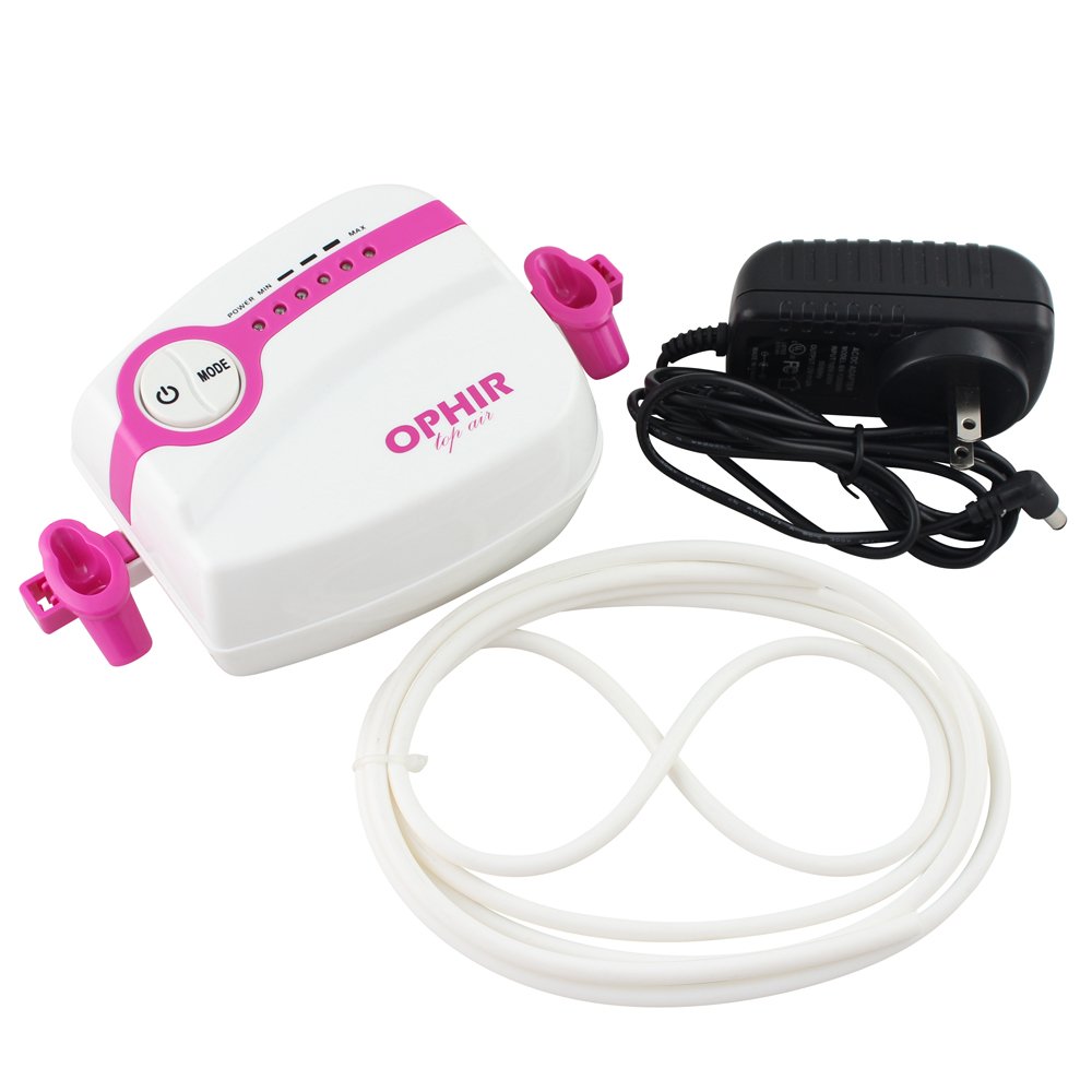 OPHIR AC094 12V Mini Airbrush Compressor - 5 Adjustable Speeds for Hobby, Makeup & Nail Art | Portable & Quiet Air Compressor for DIY Crafts, Tattoo Practice & Model Painting (White)