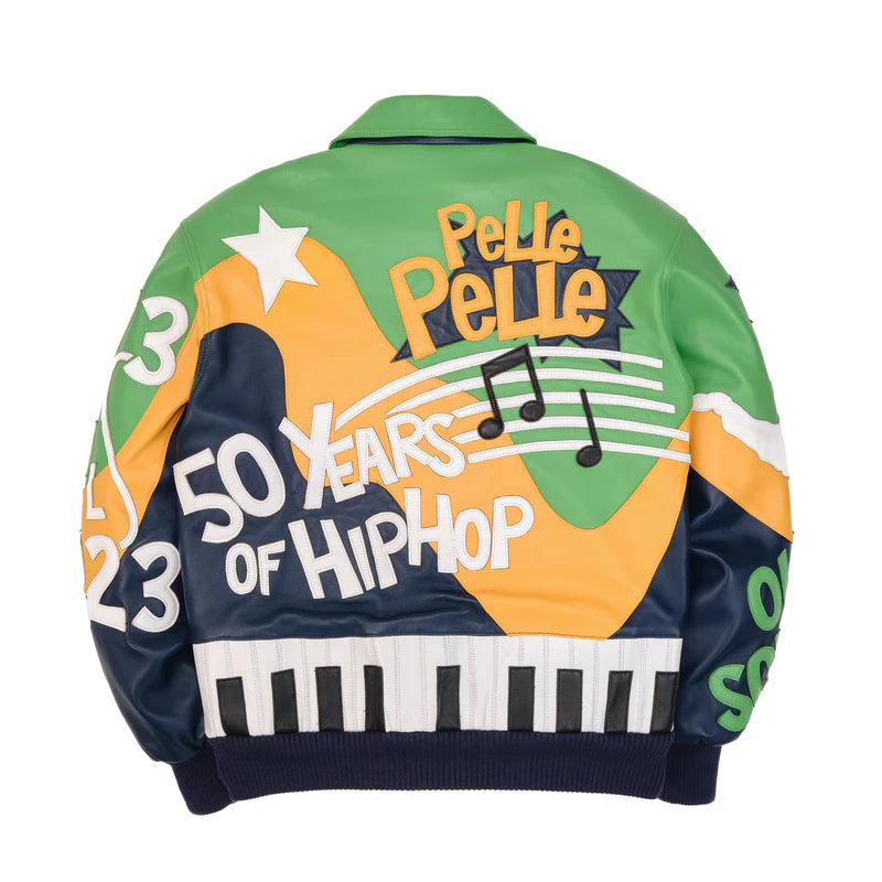 50 Years of Hip Hop Jacket - Green Vintage Style Hip Hop Coat for Men & Women | Perfect for Concerts, Streetwear Fashion & Hip Hop Culture Events
