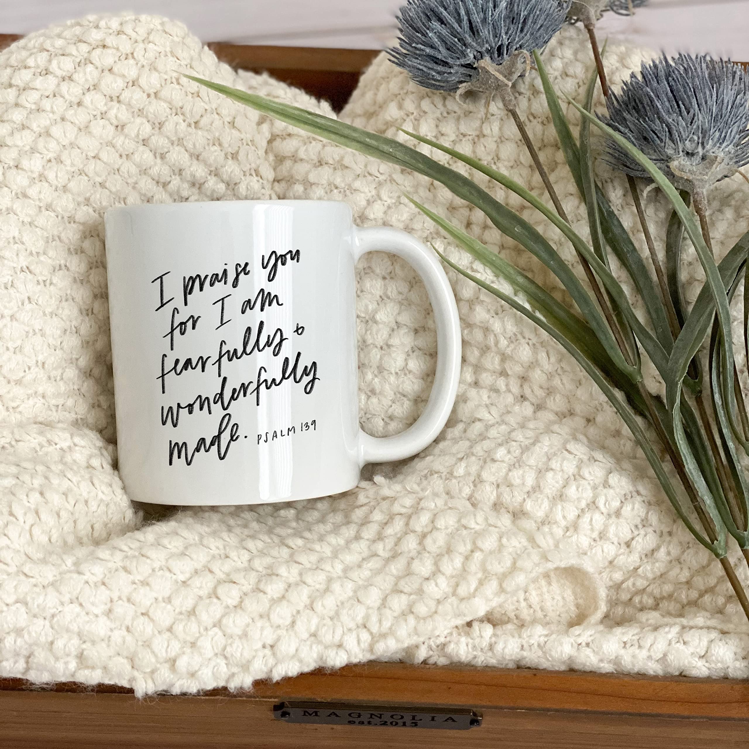 Bible Verse Coffee Mug - Christian Gift with Psalm 139 for Daily Inspiration