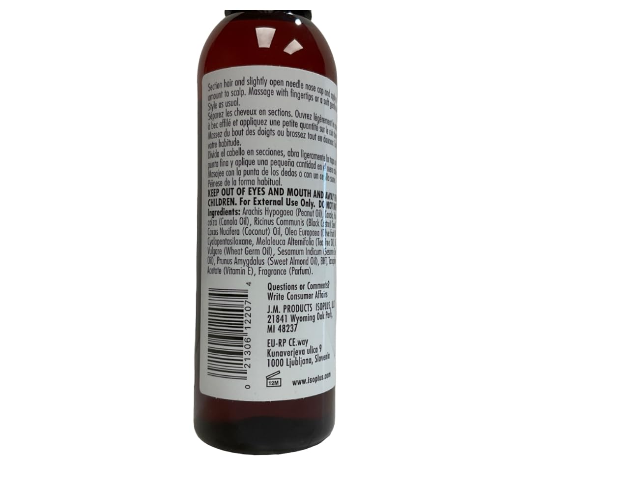 Isoplus Black Castor Oil & Coconut Oil Hair Growth Treatment - 4 oz Scalp Therapy for Dry, Damaged Hair - Perfect for Daily Nourishment & Styling