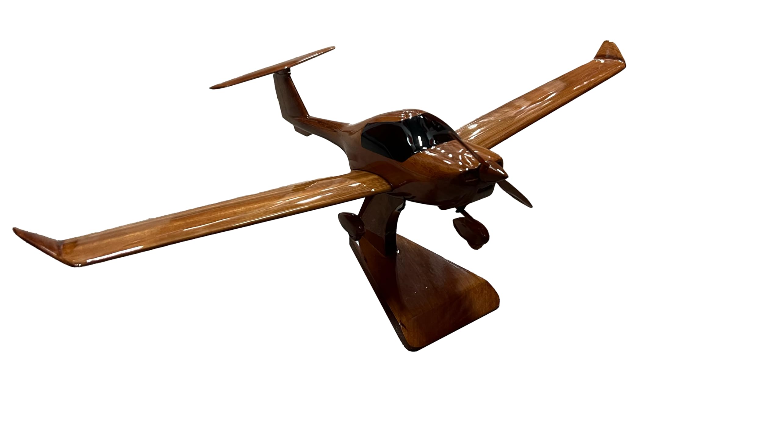 DA20 Diamond Mahogany Wooden Desktop Aircraft Model - Handcrafted Mahogany Wood Airplane Display for Office Desk, Home Decor & Aviation Enthusiasts - Perfect for Gifts, Collectors and Aviation Themed Decorations