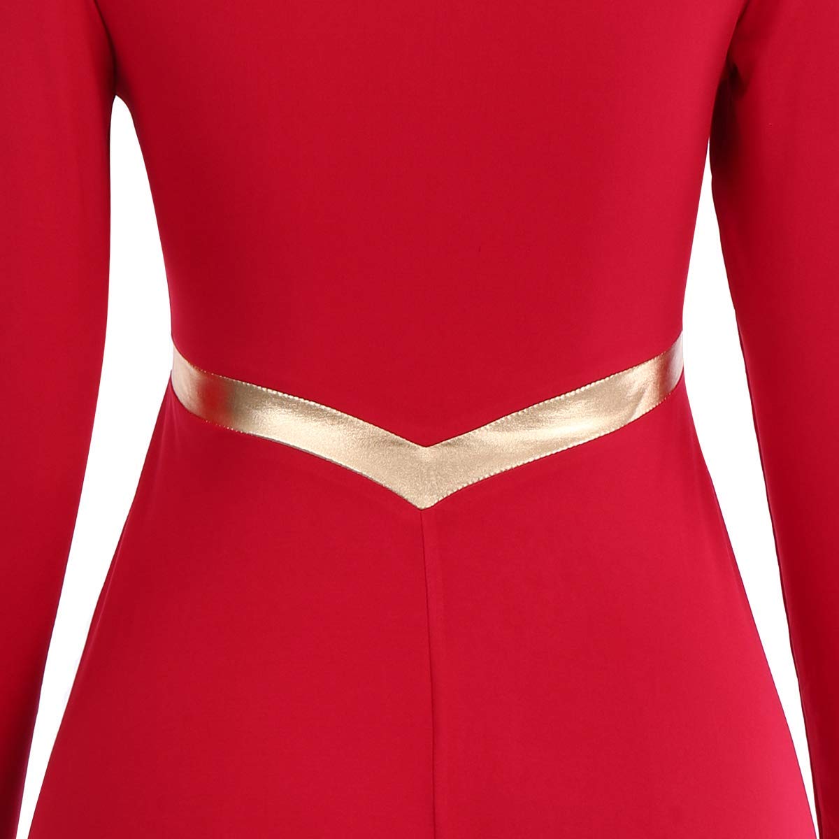 Metallic Cross Praise Dance Dresses for Women - Liturgical Worship Long Sleeve Loose Fit Full Length Dress - Perfect for Church Performances, Gospel Choir & Spiritual Dance Events