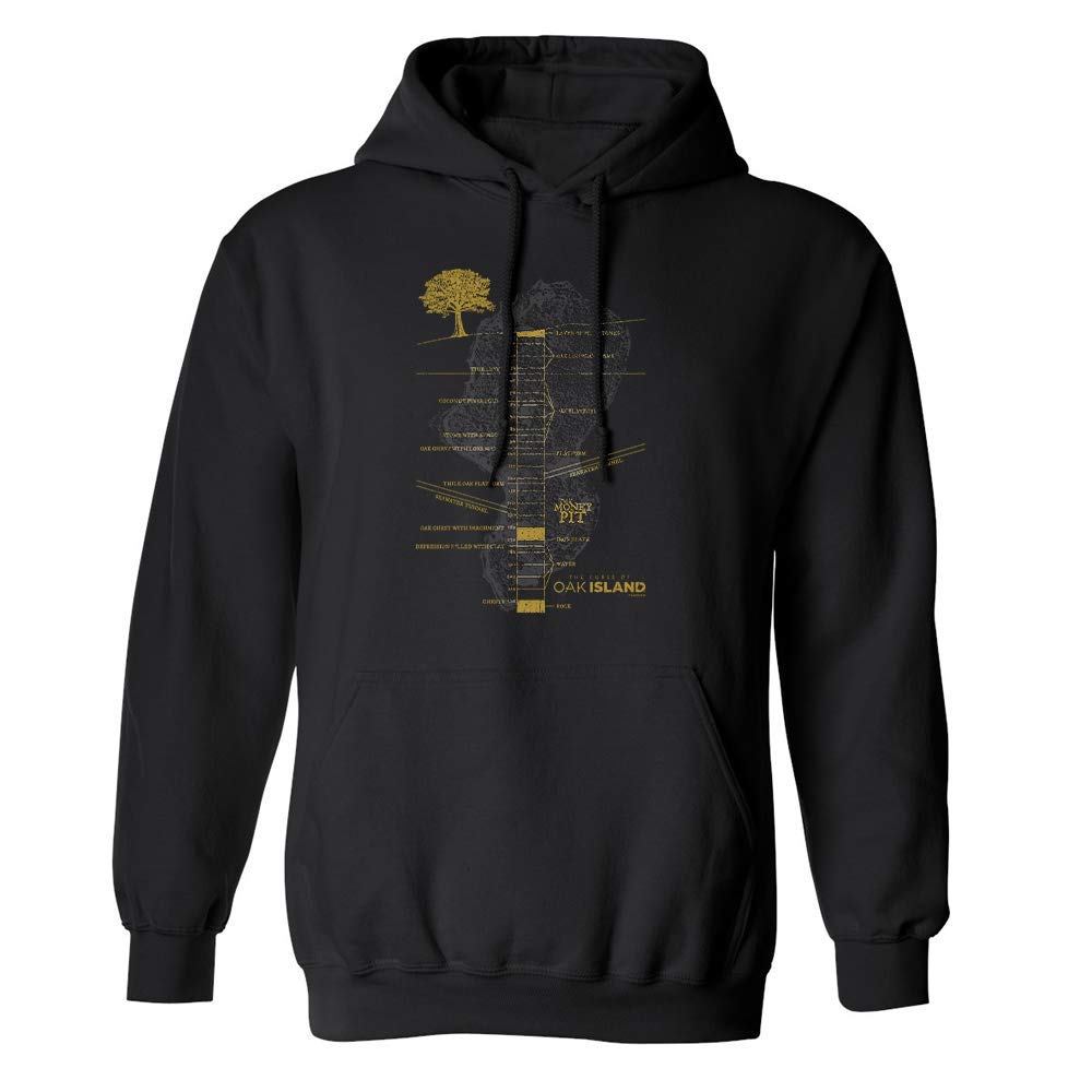 The Curse of Oak Island Money Pit Fleece Hooded Sweatshirt - History Mystery Lover's Gift, Unisex Pullover for Outdoor Adventures & Casual Wear
