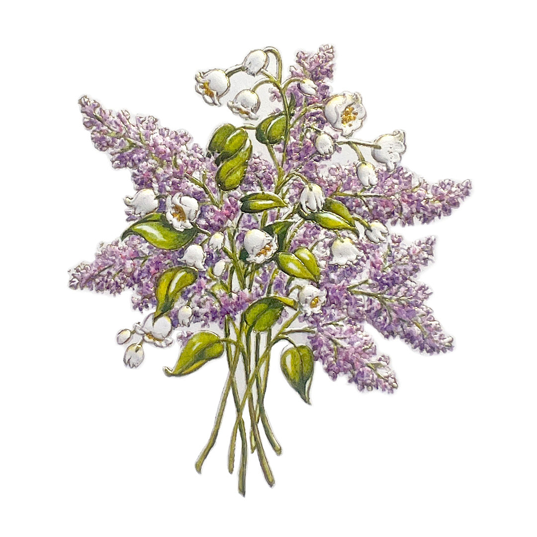 Lavender & Lilies Floral Note Cards - Set of 8 Handmade Greeting Cards for Thank You Notes, Birthday Wishes & Special Occasions