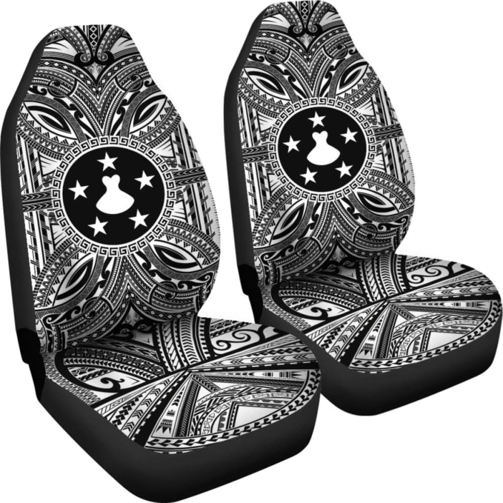 Premium Austral Islands Car Seat Cover - Polynesian White & Black Design with Coat of Arms | Waterproof & Non-Slip Protection for Cars, Trucks & SUVs | Perfect for Travel, Commuting & Family Road Trips
