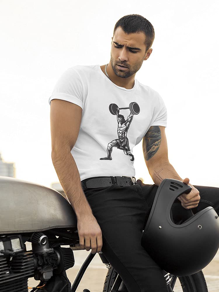 Smartprints Strong Man Lifting Heavy Weights T-Shirt for Men - Gym Workout & Bodybuilding Training Apparel