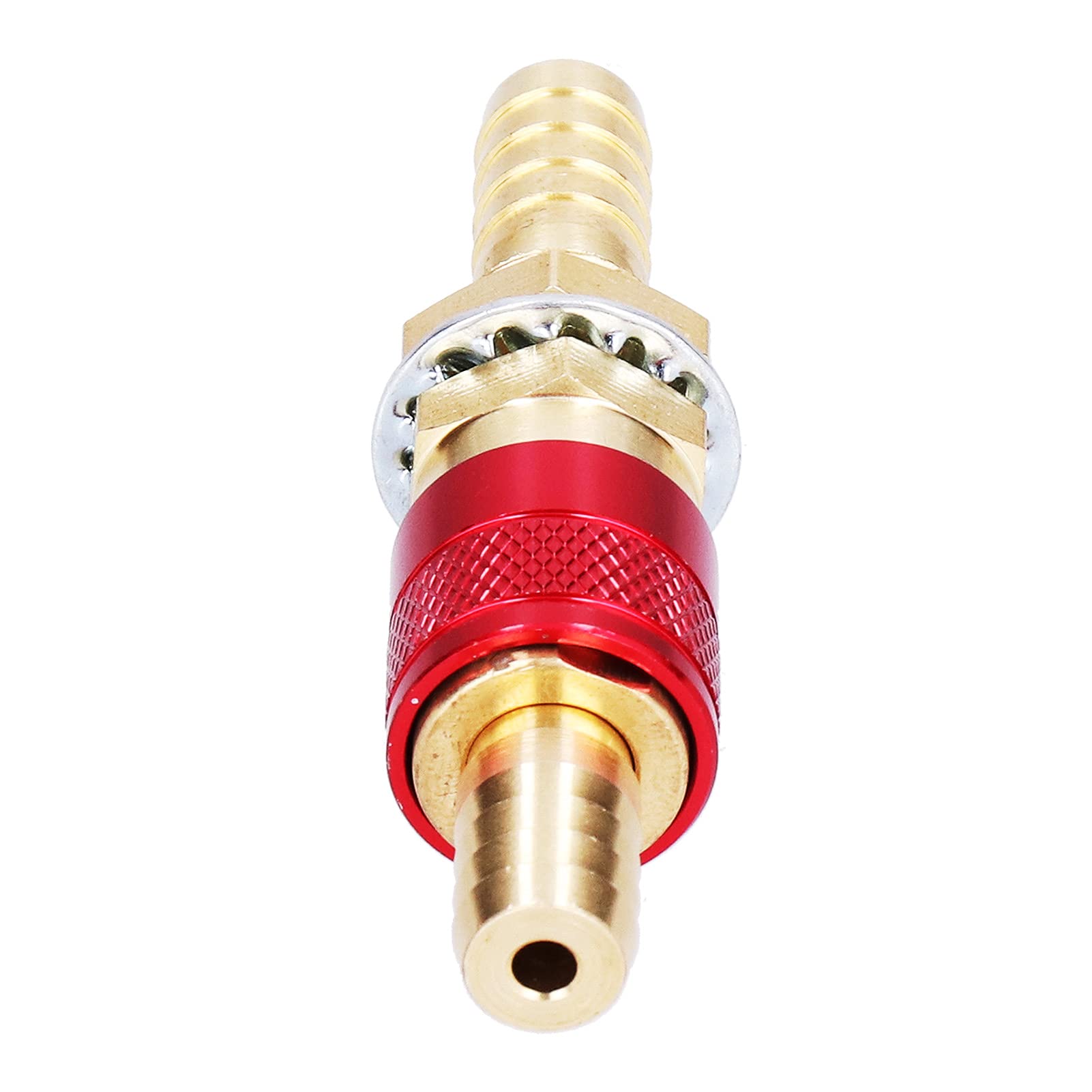 Brass M10 Quick Hose Connector for Torch Welding - Red