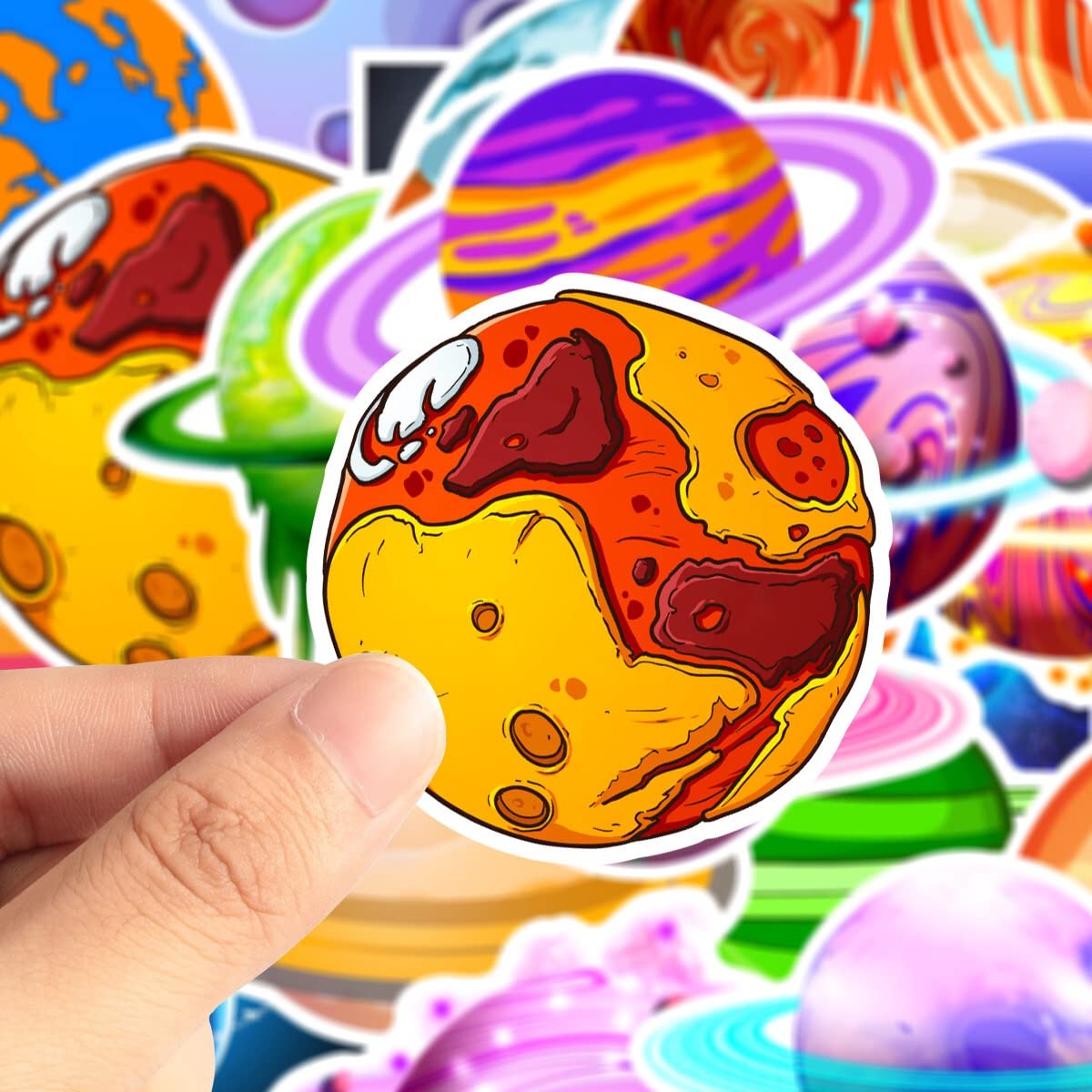 50 Pcs Space Planet Vinyl Stickers - Waterproof Decals for Laptop, Water Bottle, Skateboard, Helmet & Guitar - Fun Space-Themed Stickers for Kids, Teens & Adults - Perfect for School, Office & Home Decor