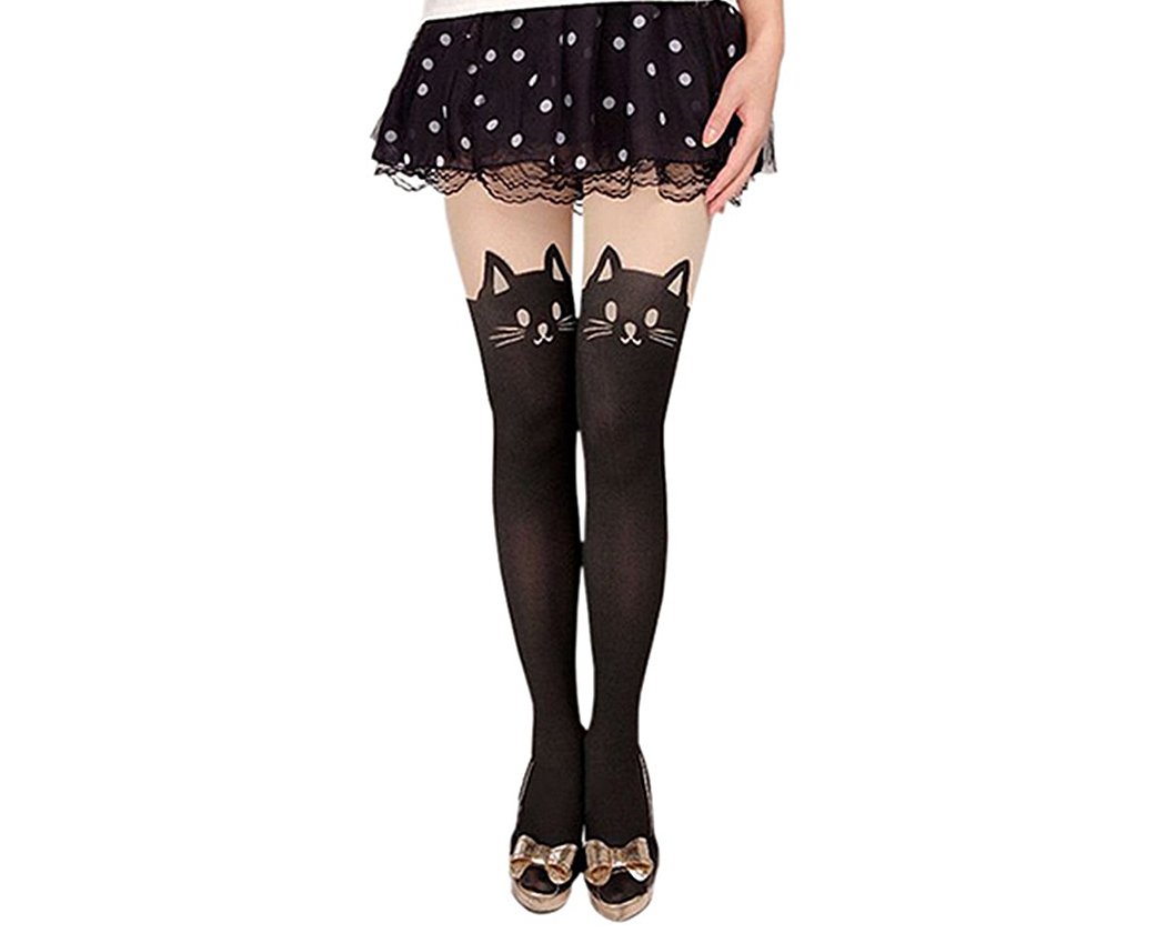 DS. DISTINCTIVE STYLE Tattoo Print Leggings for Women - Sexy Cosplay Pantyhose, Over Knee Socks & Thigh High Stockings - Perfect for Halloween, Costume Parties & Fashion Outfits